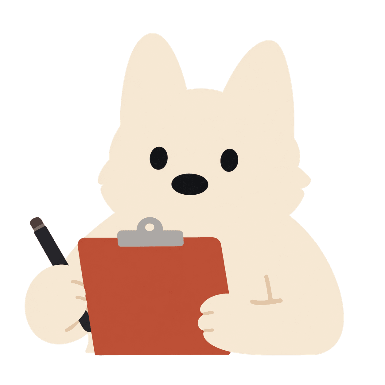 Piper checking a clipboard
